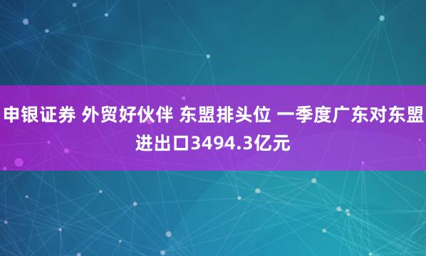 申银证券 外贸好伙伴 东盟排头位 一季度广东对东盟进出口3494.3亿元