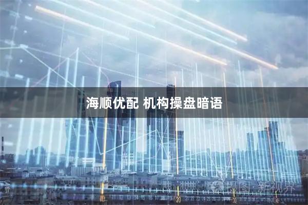 海顺优配 机构操盘暗语